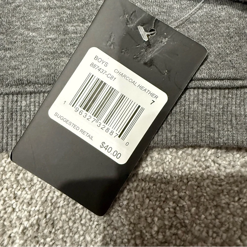 NWT Hurley Floral Charcoal Heather Pullover Hoodie with Pocket boys size 7 - Picture 3 of 7